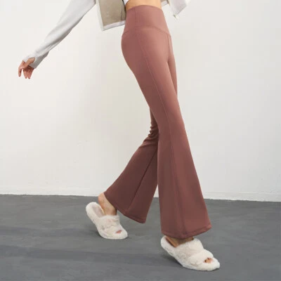 OH!SUNNY女式保暖瑜伽裤喇叭打底裤抓绒衬里肚子控制 — 第 1/4 张图片