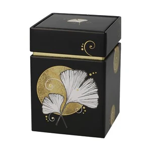 Lata de té Goebel Lotus-Ginkgo negra lata metal 2750081 L/B/H: 7.50/7.50/11.00 - Imagen 1 de 7