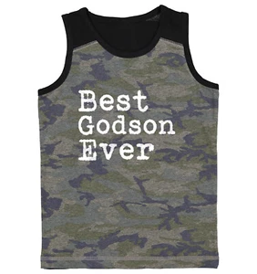 Best Godson Ever - Godparent Family Birthday Present Youth Contrast Tank Top - Picture 1 of 7