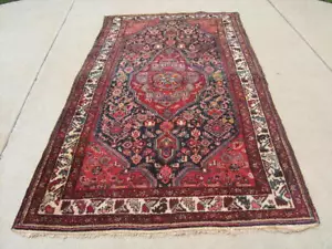 Alfombra oriental Hamadan anudada a mano/tejida a mano 55"" x 91"" lavada en remojo - Imagen 1 de 24