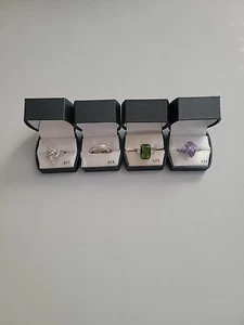 Ladies Cocktail Ring Lot Of 4/Mixed Stones Size 7 & 8/NEW - Picture 1 of 15