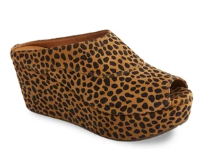 Chocolat Blu Wind Platform Wedge Mule, Leopard, sz 6.5M - Picture 1 of 13