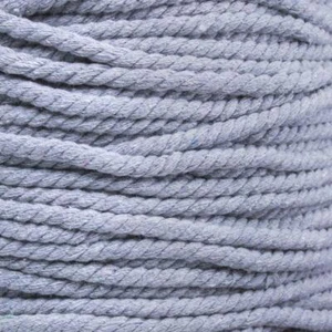 Super Soft 3 Strand Twisted Cotton Rope Light Gray 1/4 Inch x 100 Feet - Picture 1 of 3