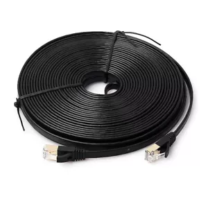 RJ45 Network Cat7 Ethernet Cable Ultra-thin FLAT 10Gbps SSTP LAN Lead Lot Cat-7 - Picture 1 of 11