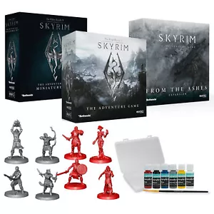 Skyrim Adventure Board Game Bundle with Ashes Expansion and Miniatures Paint Set - Picture 1 of 6