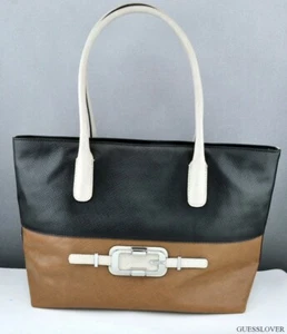 Guess Ladies NWT Handbag Satchel Bag Jonsi Black Multi FAST SHIPPING! - Picture 1 of 6