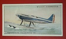 Supermarine  Rolls Royce  S-6  Racing Seaplane  Original 1930 Vintage Card  