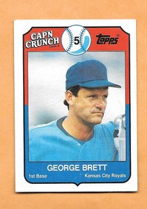 BASEBALL CARDS-1989 TOPPS CAP'N CRUNCH CEREAL GEORGE BRETT 9 OF 22