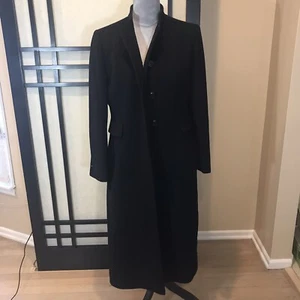 Vintage Paul Levy Damen Trenchcoat schwarz Wolle fehlende Knöpfe Union USA Medium - Bild 1 von 9