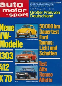 auto motor sport Heft 17 August 1972 Ford Taunus 1600 GT Alfa Romeo Alfetta VW - Bild 1 von 2