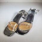 Statutes Shoes Women's Silver Ankle Strap with Buckle Open Toe Size 8.5W