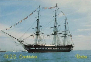 Old Ironsides USS Constitution Boston Harbor MA Navy Ship Boats Vintage Postcard - Picture 1 of 2