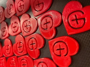 Geocache heart tokens! Set of 25, 3d printed by tamis2go - Picture 1 of 4