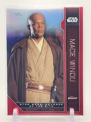 2023 Topps Finest Star Wars Mace Windu / Samuel L Jackson Red Refractor #/5 - Image 1 of 2