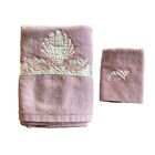 Vintage Bath Towel and Washcloth Saturday Knight Ltd Pink Seashells