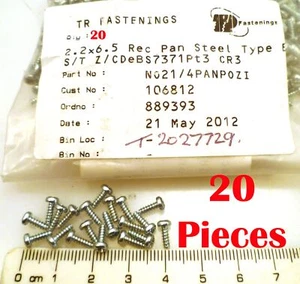 TR Fastenings 2.2x6.5 Rec Pan Steel Tap Screw 20 Pieces MBG016H - Picture 1 of 2
