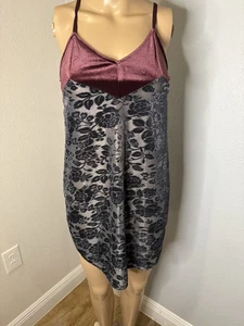 NWT Velvet Burnout Lingerie Slip Nightgown Purple Whimsigoth Fairy - Picture 1 of 8