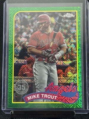 2024 Topps '89 Silver Pack Chrome Green Refractors #T89C17 Mike Trout 32/99 - Image 1 of 2