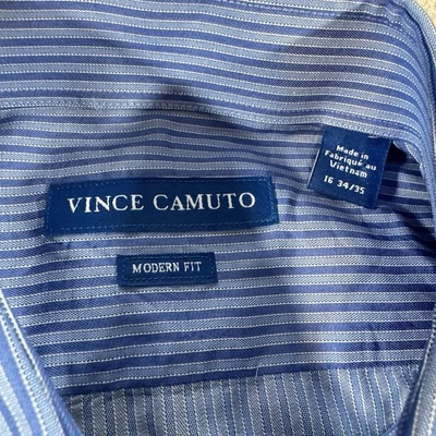 Vince Camuto 男式现代合身礼服衬衫 16 34/35 状况良好 — 第 1/4 张图片