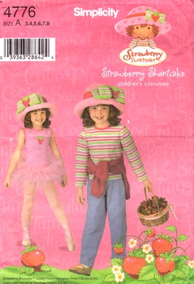 Simplicity 4776~ Strawberry Shortcake Costumes-Leotard-Hat-Pants-Tutu-Top ~ 3-8 - Image 1 of 4