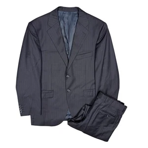 Mattarazi Suit 2pc Pinstripe Super 150s Wool Navy Blue 40R 36x31 - Picture 1 of 14