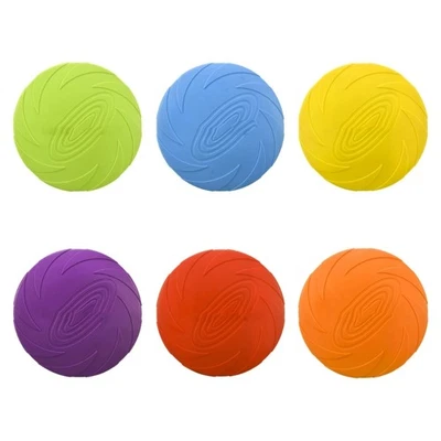 Rubber Dog Disc With Textured Grip Outdoor Training Toy For Active Pet - Image 1 of 4