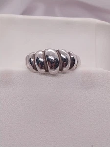 Vintage Sterling Silver Rolled Dome Band Ring 2.9Gr Sz8 Minimalist Simple - Picture 1 of 9
