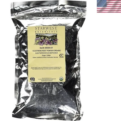 Органический порошок корня элеутерокка 1 фунт — адаптогенный суперпродукт для жизнеспособности - Изображение 1 из 3
