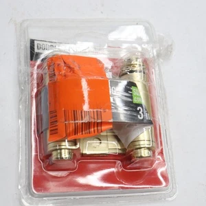 Everbilt 3 in. Square Radius Satin Brass Double Action Hinge - Picture 1 of 4