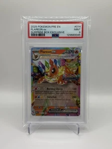 Pokémon TCG Prismatic Evolutions Flareon EX Promo Card Stamped 014/131 PSA 9 - Picture 1 of 4