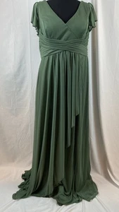 Azazie Bridesmaid Long Dress Eucalyptus Green Size A14 Women’s 14 - Picture 1 of 16