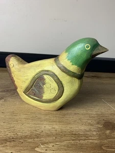 VTG Folk Art Bird Wooden Hand Carved Figure Farmhouse Country Decor - Picture 1 of 8