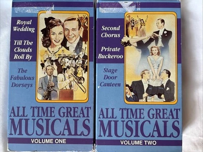 ALL TIME GREAT MUSICALS VOLUME 1 & 2 Set VHS Fred Astaire Dorsey Brothers - Image 1 of 2