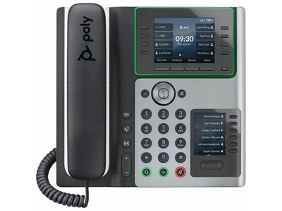 HP Poly Edge E400 IP Phone and PoE enabled, Corded desktop phone TAA Compliant | - Image 1 of 4