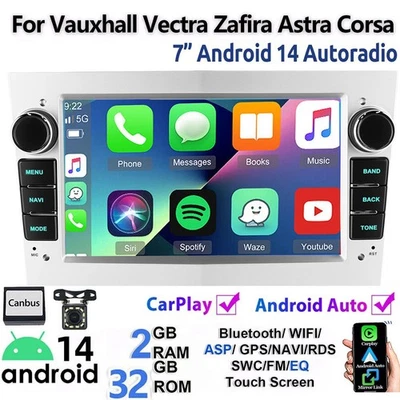 Android 14 Apple Carplay Car Stereo Radio GPS WIFI For Vauxhall Corsa 2006-2014 - Image 1 of 4