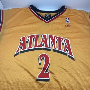 Atlanta Hawks Joe Johnson #2 Basketball NBA Yellow/Gold Reebok Jersey Size 2XL - Picture 1 of 10