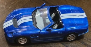 5¼" SHELBY 1/32 New Ray 2000 SHELBY Serie 1 Convertible Blue w White Stripes Car - Picture 1 of 10