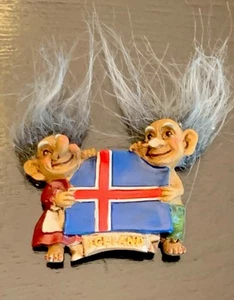 Vintage Island Kühlschrankmagnet Ugly Trolls Skandinavien Norwegen Schweden lustig - Bild 1 von 6