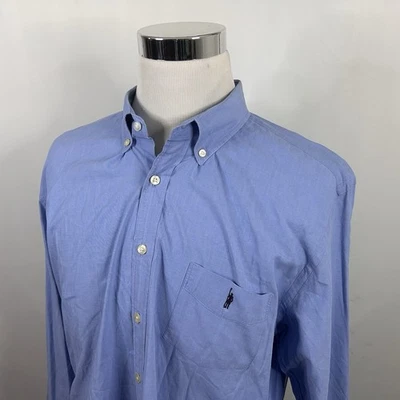 Camisa Oxford Vintage J Crew XL Ajuste Personalizado Logotipo Remador Azul Algodão Casual - Imagem 1 de 4