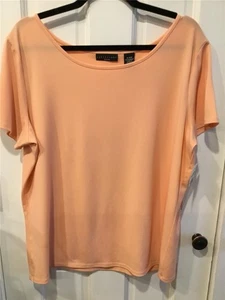 WOMEN'S SZ 16W-18W  NWT SHIRT TOP PEACH SHELL BLOUSE APOSTROPHE - Picture 1 of 9