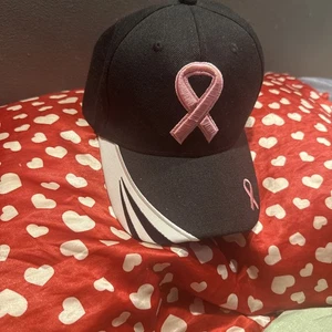 Mütze Kappe rosa Schleife Brustkrebs Bewusstsein Hoffnung glaube schwarz neu - Bild 1 von 3
