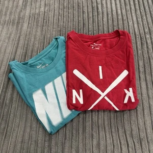 Lot of 2 Nike Tee Shirts Mens XXL Red Aqua Short Sleeve Athleisure Basic Core - Picture 1 of 14
