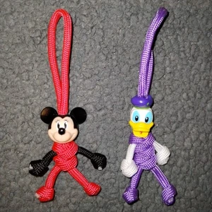 (2) Mickey Mouse Donald Duck Disney Paracord Buddy Keyring Keychain UK Handmade - Picture 1 of 10