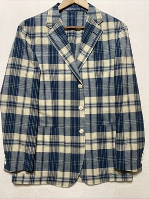 Polo Ralph Lauren Europe Mens Blazer Blue Plaid 40R Unstructured Lightweight - Image 1 of 4