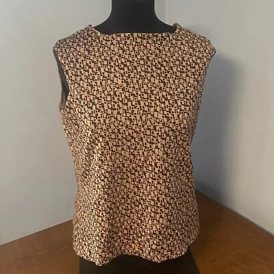 Classiques Entier Brown Beige Geometric Sleeveless Top Size L - Image 1 of 4