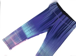 IVIVVA by LULULEMON PURPLE PINK BLUE CROP PANT SIZE 12 2 REVERSIBLE LUXTREME - Picture 1 of 6