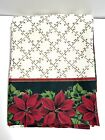 Charter Club Christmas Tablecloth Poinsettias Red Green Gold 100 X 64