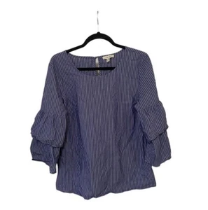Como Blu gestreifte Bluse Stufenärmel blau-weiß Damen Größe L TOP - Bild 1 von 4