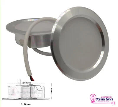 FARETTO LED INCASSO SLIM 3W 220v foro Ø 55mm MOBILI BAGNO MENSOLE CAPPA - Immagine 1 di 4