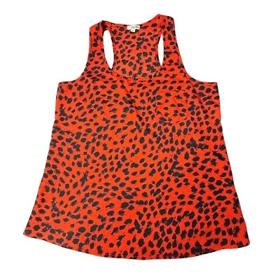 Camiseta sin mangas Lily blanca espalda cruzada estampado guepardo sin mangas informal roja M Foto 1 de 4